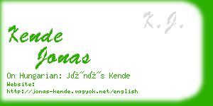 kende jonas business card